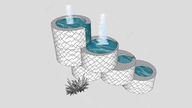 免費下載100套草圖大師水柱、旱噴、水花SKP格式模型 - BIM,Reivt中文網