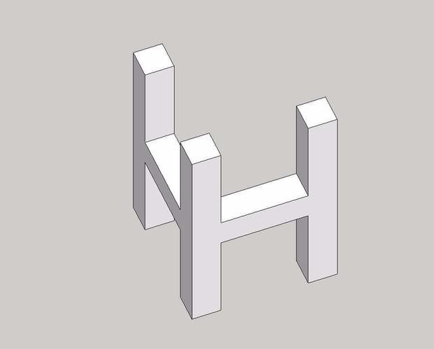 使用SketchUp制作立體Logo教程 - BIM,Reivt中文網