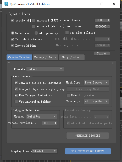 場景模型代理優化插件:Q-Proxies v1.20 for 3ds Max 2015-2024免費穩定版下載 場景模型代理優化插件:Q-Proxies v1.20 for 3ds Max 2015-2024免費穩定版下載