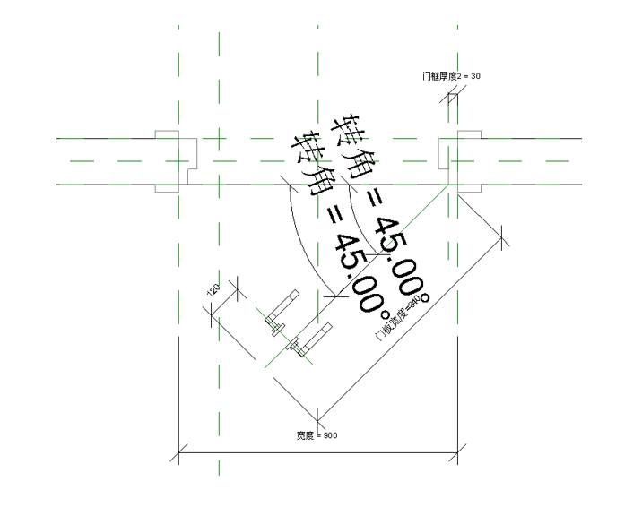 image.png 腿腿教學網-BIM等級考試二級建筑教程 |2.11 帶角度平開門族實例