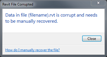 腿腿教學網-Revit教程 | Revit打開文件錯誤（文件已損壞）